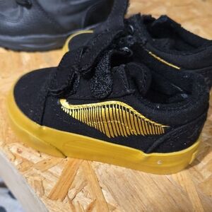 Vans Black and Gold Kids Sneakers